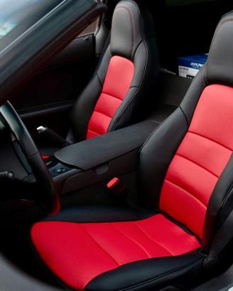 Corvette C6 Copri Sedili Pelle Nera Cuciture Rosse