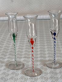 Calici vetro murano soffiati a bocca