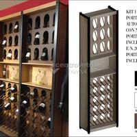 mobile in legno e ferro per bottiglie