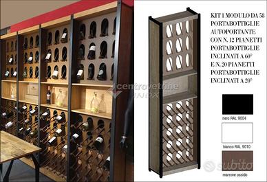 mobile in legno e ferro per bottiglie