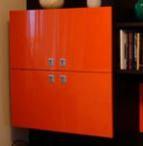 Pensile / vetrina soggiorno wengè - arancio