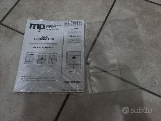 10 fogli per tessere, carte con 8 spazi a pagina
