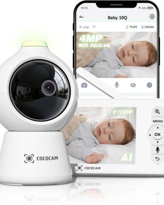 COCOCAM BABY 10Q Baby Monitor 2K 4MP AI NUOVO
