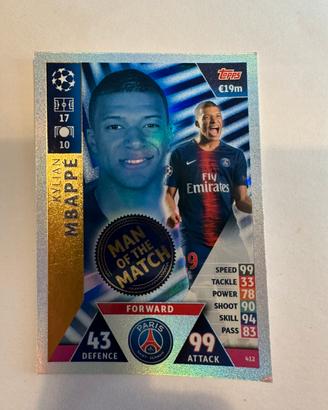 Carta Match Attax 2018-19 Mbappé Man of the Match
