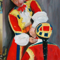 Quadro: ragazze in costume di Desulo, Sardegna