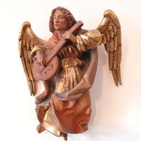 ANRI Val Gardena Italy –Angelo musicante in legno