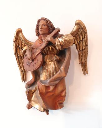 ANRI Val Gardena Italy –Angelo musicante in legno