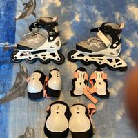 ROLLER BAMBINO OXELO 6/12 anni, eSET DI PROTEZIONE