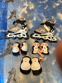 ROLLER BAMBINO OXELO 6/12 anni, eSET DI PROTEZIONE