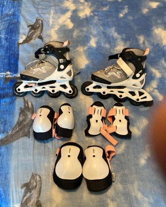 ROLLER BAMBINO OXELO 6/12 anni, eSET DI PROTEZIONE