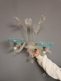 coppia di applique in vetro di murano 