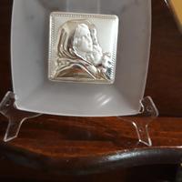 quadretto argento madonna con bambino