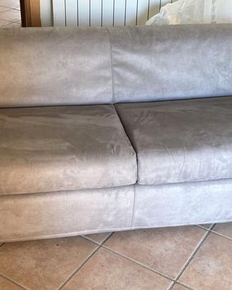 Divano Poltronesofà 3 posti grigio scamosciato