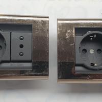 2 BTICINO LIVING CLASSIC COMPLETO 4740,SCHUKO 4440