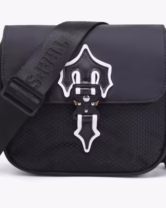 Borsa a tracolla unisex nera streetwear