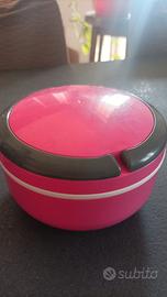 Porta pranzo fucsia  e nero in plastica