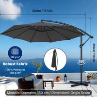 Ombrello da giardino 3.5 mTondo decentrato 350cm