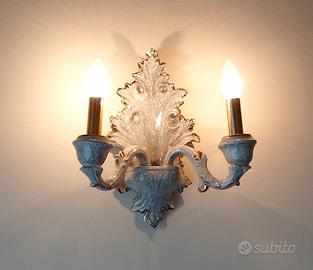 Lampadario ceramica di Bassano 8 luci  + appliques