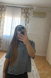 T-shirt a righe oversize