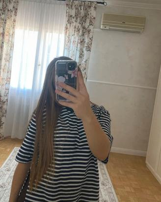 T-shirt a righe oversize