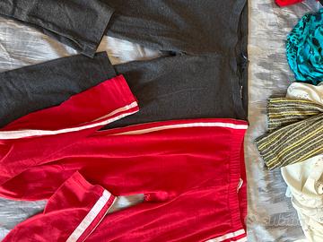 leggins nero e rosso