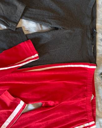 leggins nero e rosso