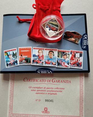 Ferrari : Lotto misto Moneta Francobolli Spilla