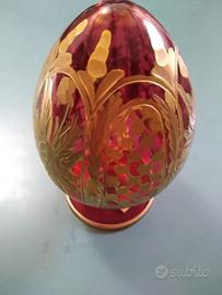 Uovo Fabergé Cristallo Rosso Rubino in Oro Zec.