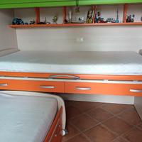 Letto doppio singolo estraibile Moretti Compact