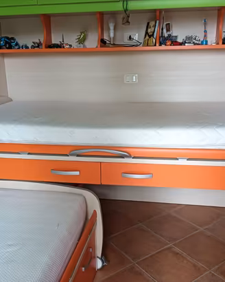 Letto doppio singolo estraibile Moretti Compact