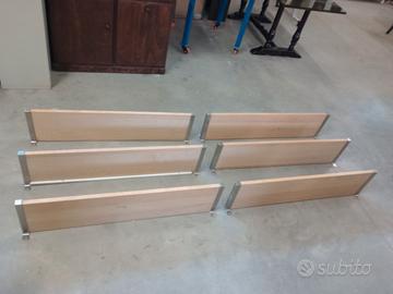 Lotto 6 Mensole con Supporto in Acciaio