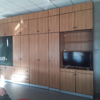 Parete attrezzata da ufficio in legno