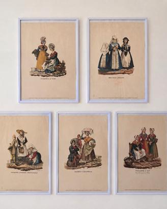 Lotto 5 stampe d’epoca piemontesi 