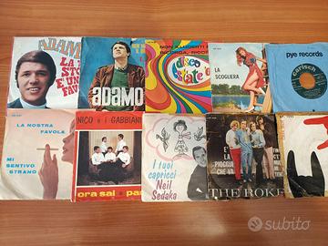 Set 10 dischi 45 giri in vinile vintage 