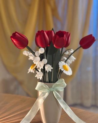 Composizione floreale artigianale stampa 3D