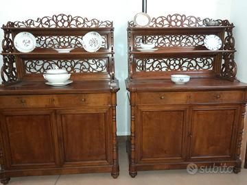 -COPPIA DI CREDENZE LOMBARDE DELLA META' 800