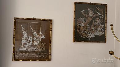 Serie di quadri originali asiatici anni 70