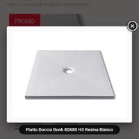piatto doccia 80x80 h 3 cm, resina bianco