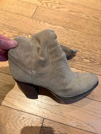 Stivale donna in camoscio 37 con tacco