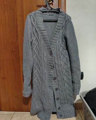 maglione lungo con trama in lana pesante soprabito