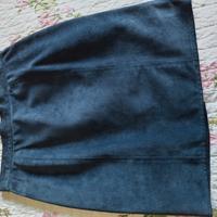 Gonna pelle scamosciata blu taglia 44