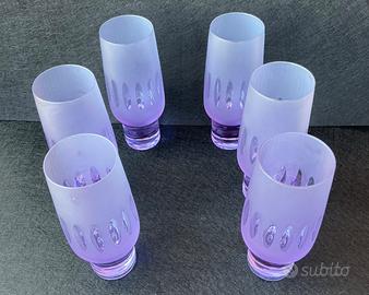 6 bicchieri cristallo/Alessandrite anni 70