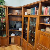Libreria modulare con vetrina ed angolo