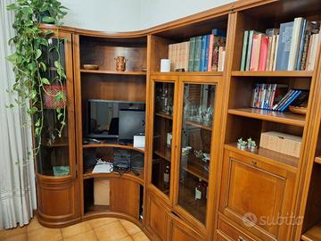 Libreria modulare con vetrina ed angolo