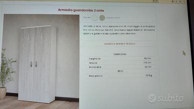 Armadio guardaroba 2 ante - quantità 2
