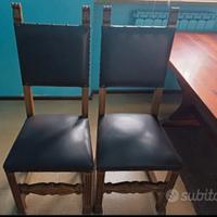 Due sedie legno e similpelle
