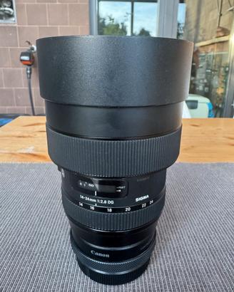 Sigma 14-24mm f/2.8 DG HSM Art attacco Canon EF