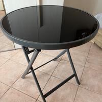 Tavolo rotondo nero pieghevole