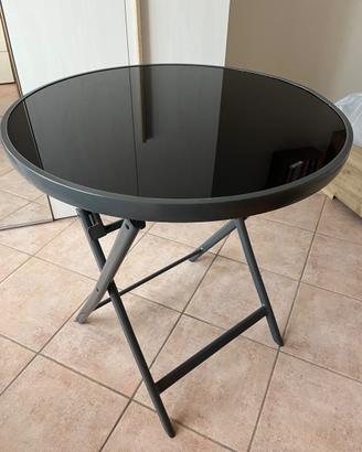 Tavolo rotondo nero pieghevole