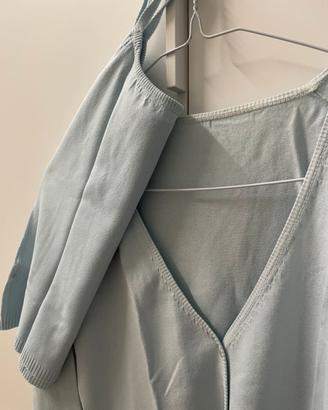 Twin set azzurro misto viscosa